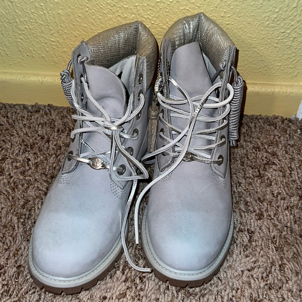 Timberland Silver Metallic Waterproof Boots